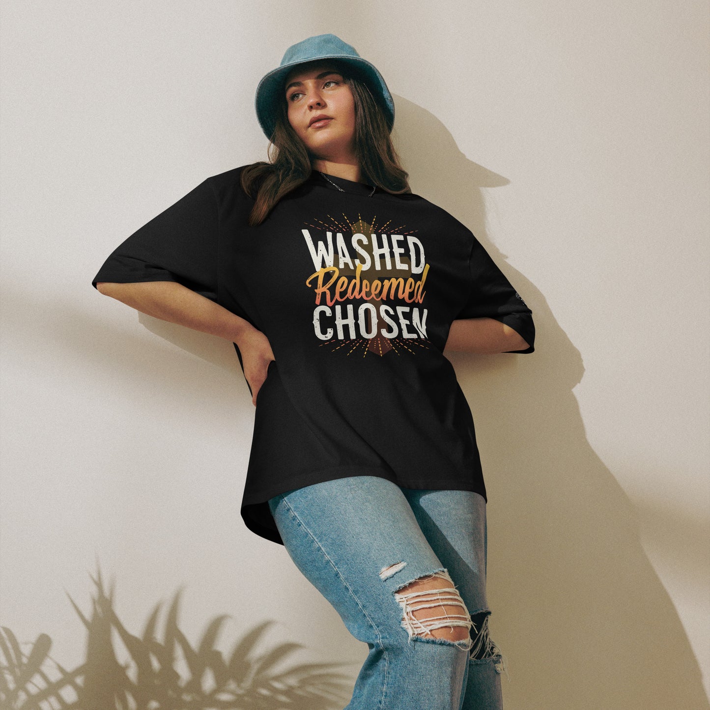 Washed Redeemed Chosen - Oversized heavyweight t-shirt
