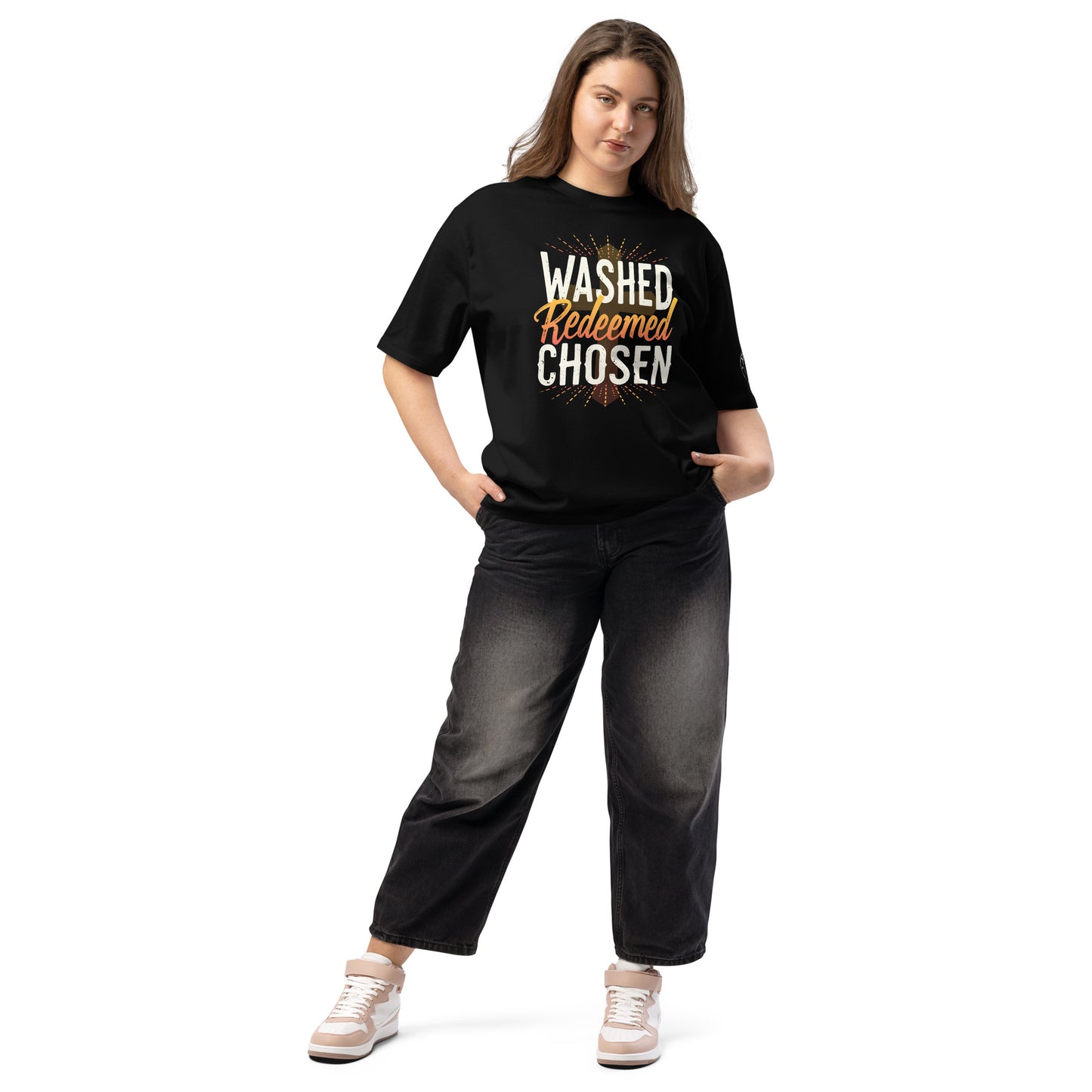 Washed Redeemed Chosen - Oversized heavyweight t-shirt