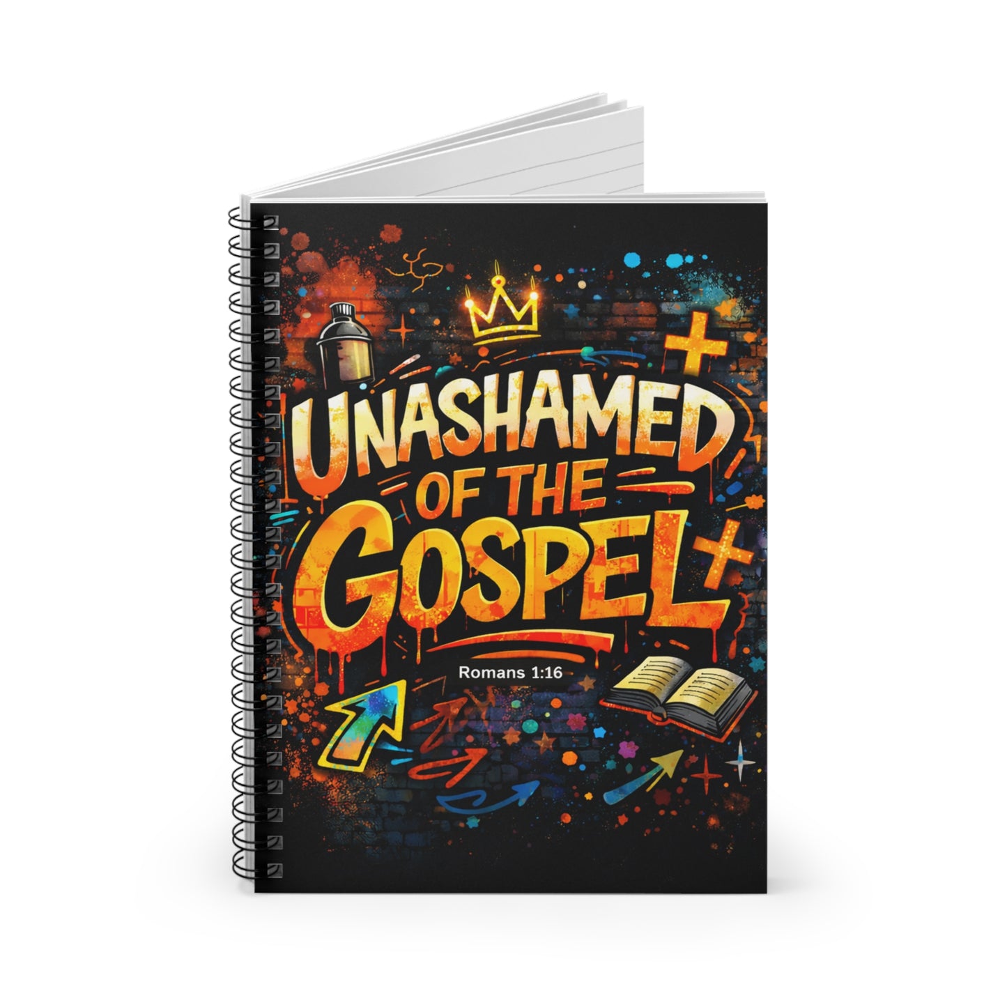 Unashamed of the Gospel Spiral Notebook – Romans 1:16 Christian Street Art Journal