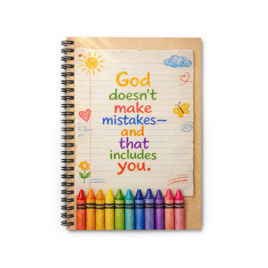 God Doesn’t Make Mistakes Notebook | Faith-Inspired Encouragement Notepad