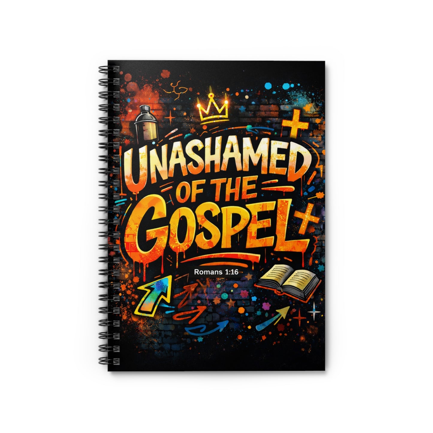 Unashamed of the Gospel Spiral Notebook – Romans 1:16 Christian Street Art Journal