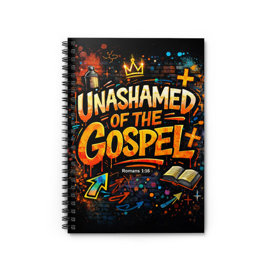 Unashamed of the Gospel Spiral Notebook – Romans 1:16 Christian Street Art Journal
