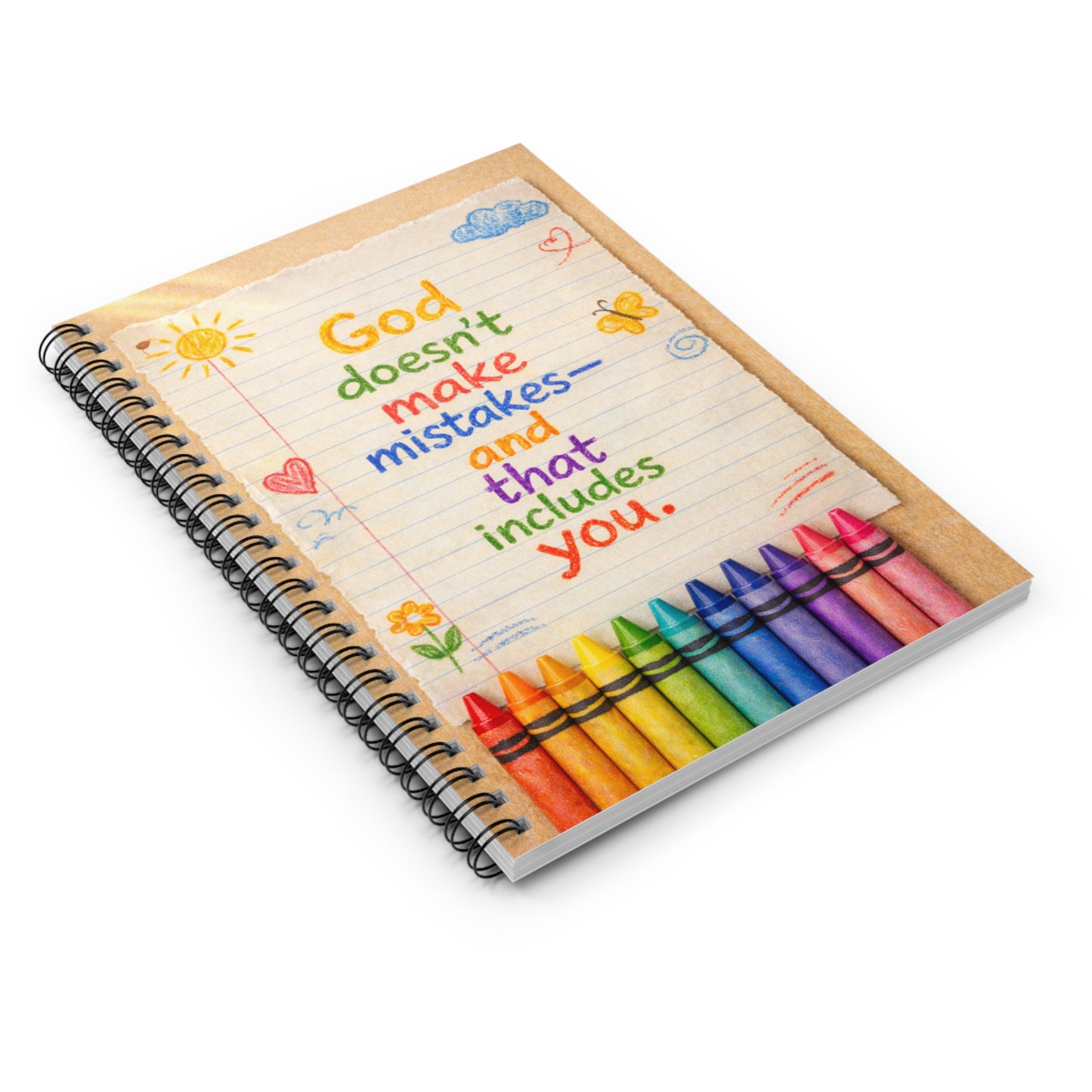 God Doesn’t Make Mistakes Notebook | Faith-Inspired Encouragement Notepad