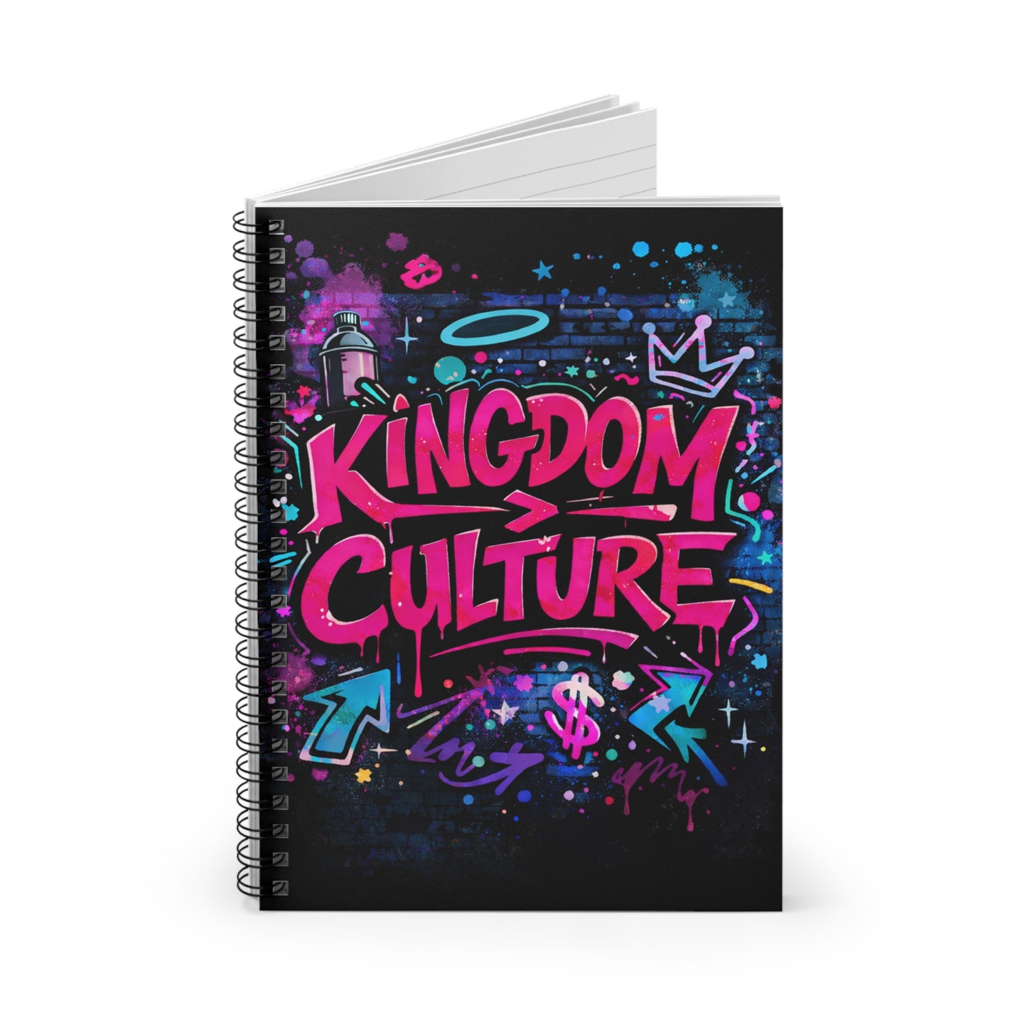 Kingdom > Culture Spiral Notebook — Graffiti Christian Journal, Bold Urban Note-taking Gift