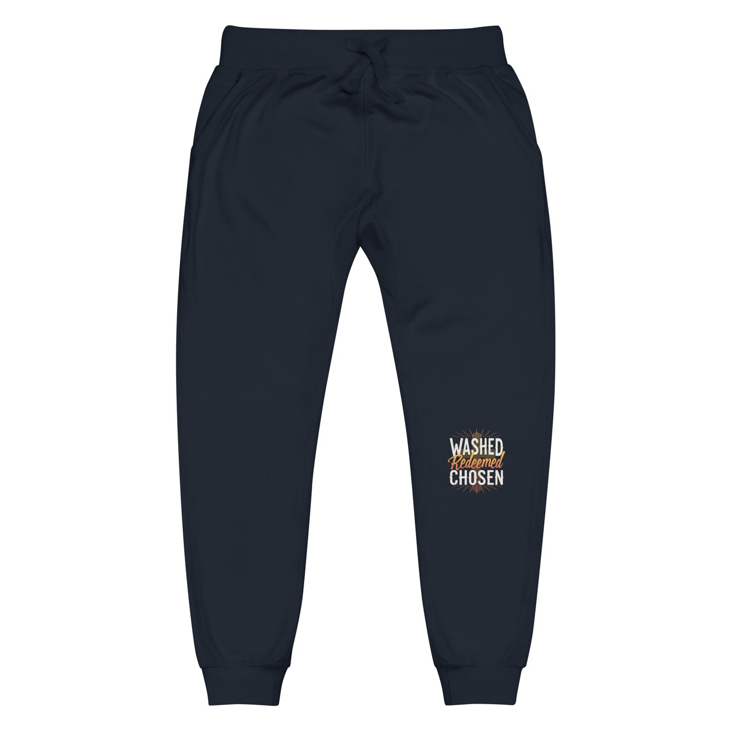 Christian-streetwear-all-over-print-unisex-wide-leg-joggers-navy-front