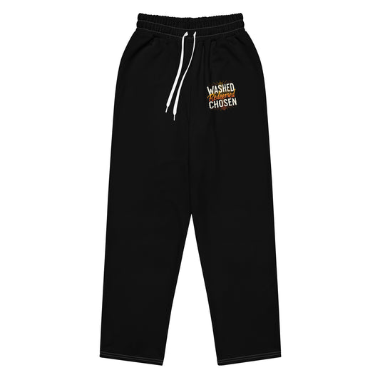 Christian-streetwear-all-over-print-unisex-wide-leg-joggers-royal-front