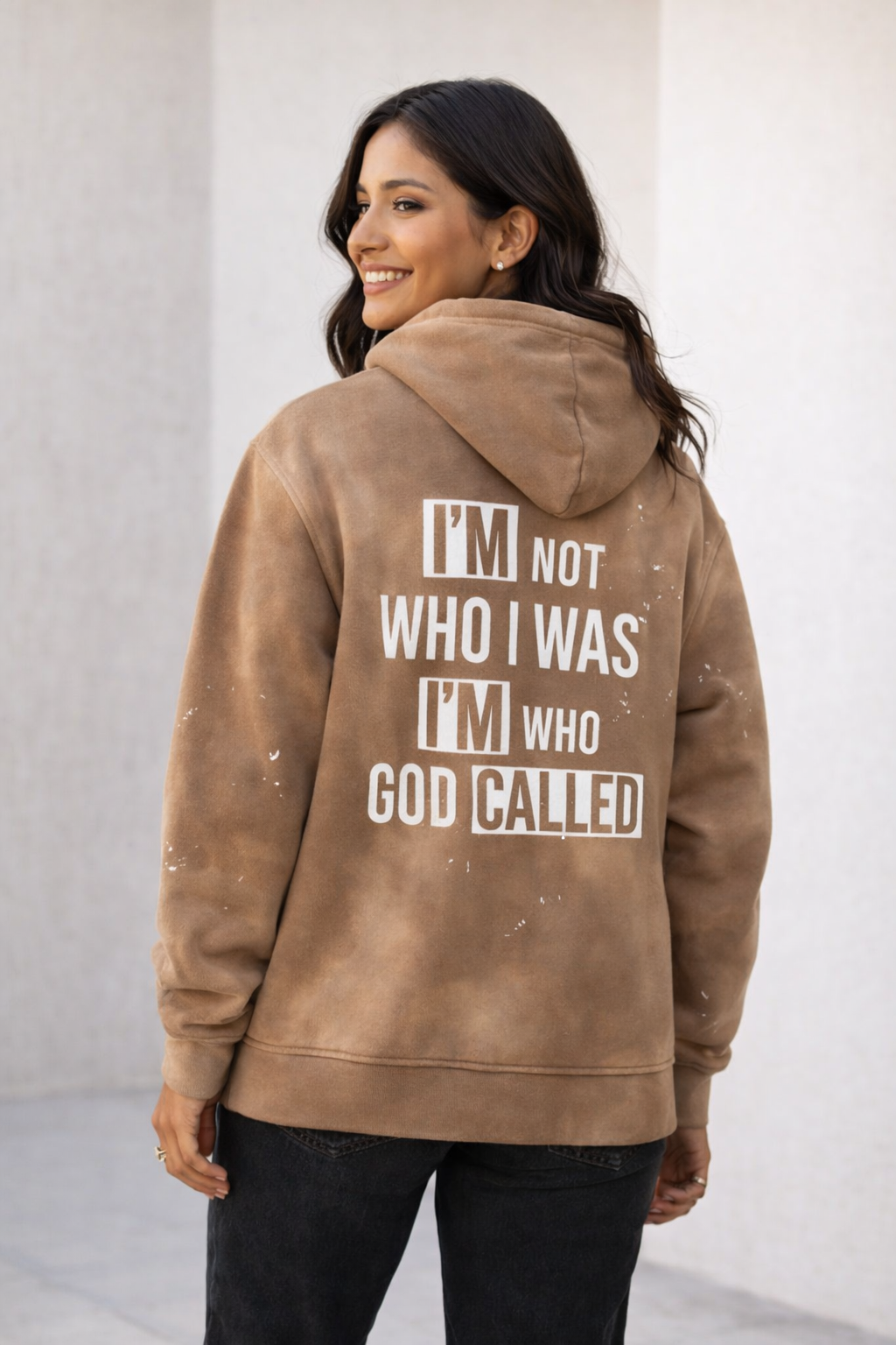 Grace Made Me – Vintage Washed Frayed Fleece Hoodie (Unisex)