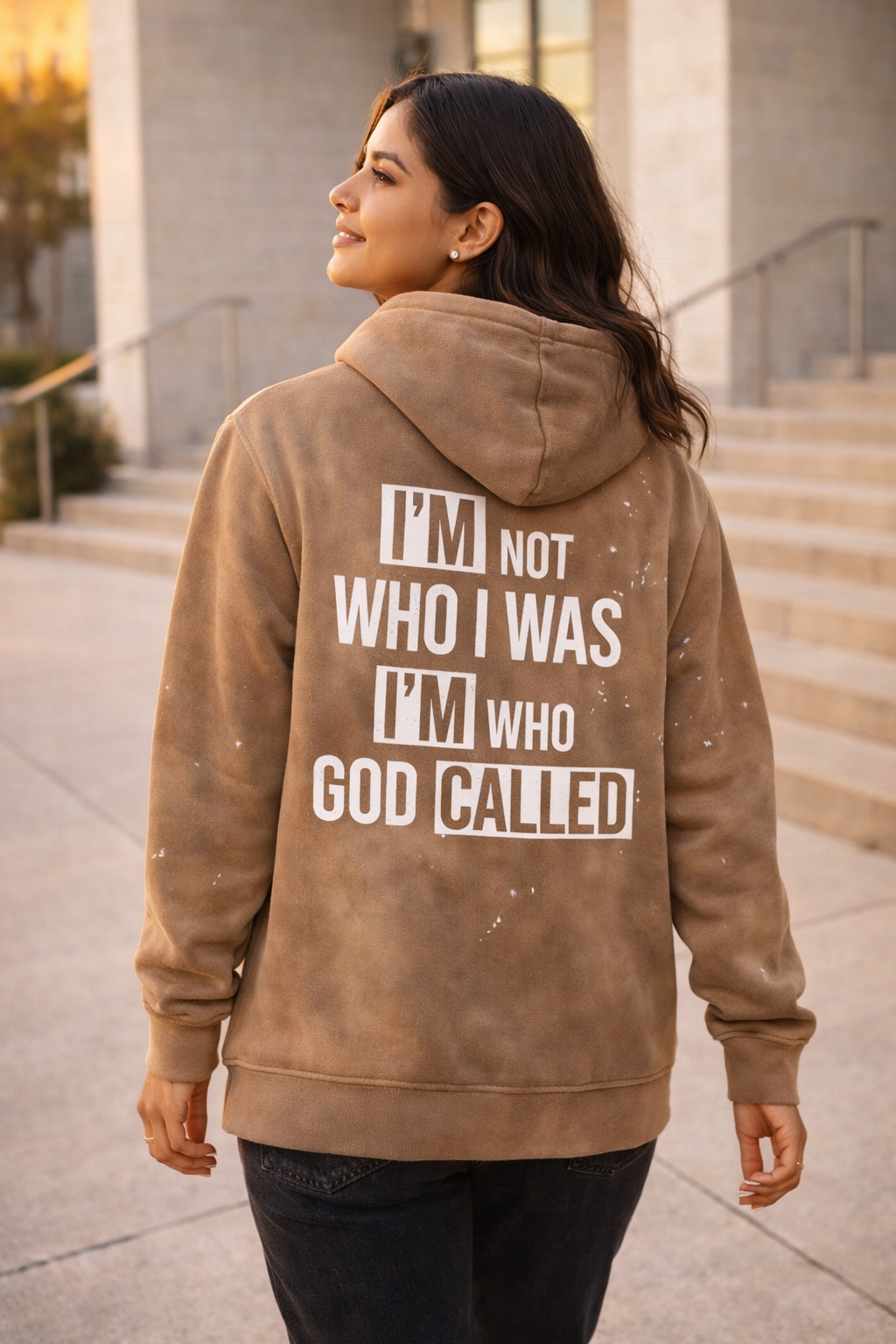 Grace Made Me – Vintage Washed Frayed Fleece Hoodie (Unisex)