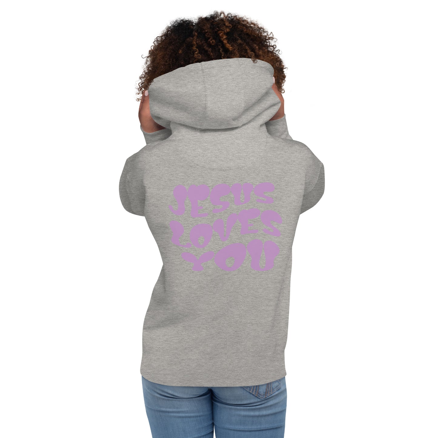Jesus Loves You Hoodie by Gospel Swag | Christian Streetwear for Everyday Faith Gray Back